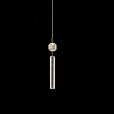Tika Pendant Lamp Crystal Cylinder Cipher Contemporary