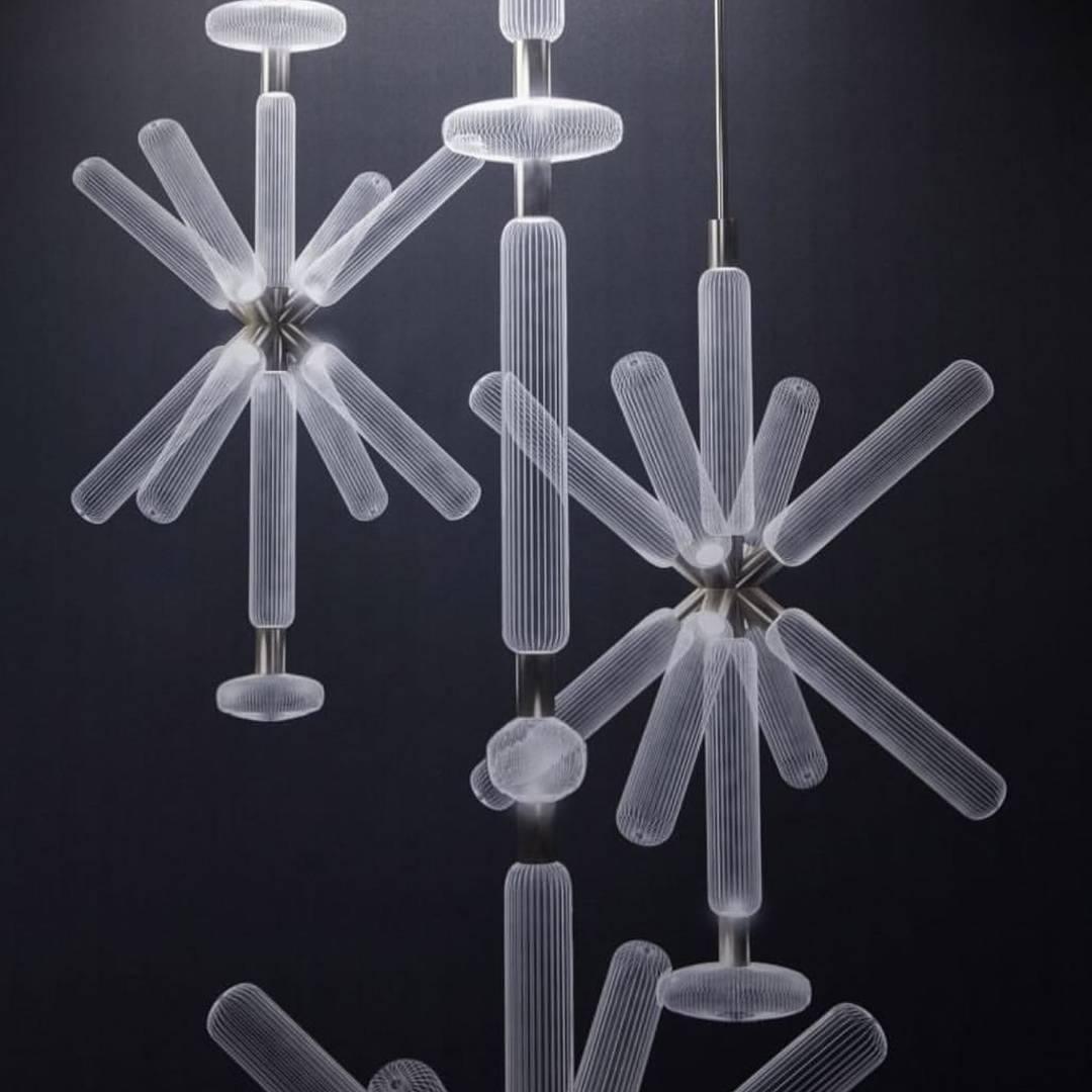 Tika Pendant Lamp Crystal Cylinder Cipher Contemporary