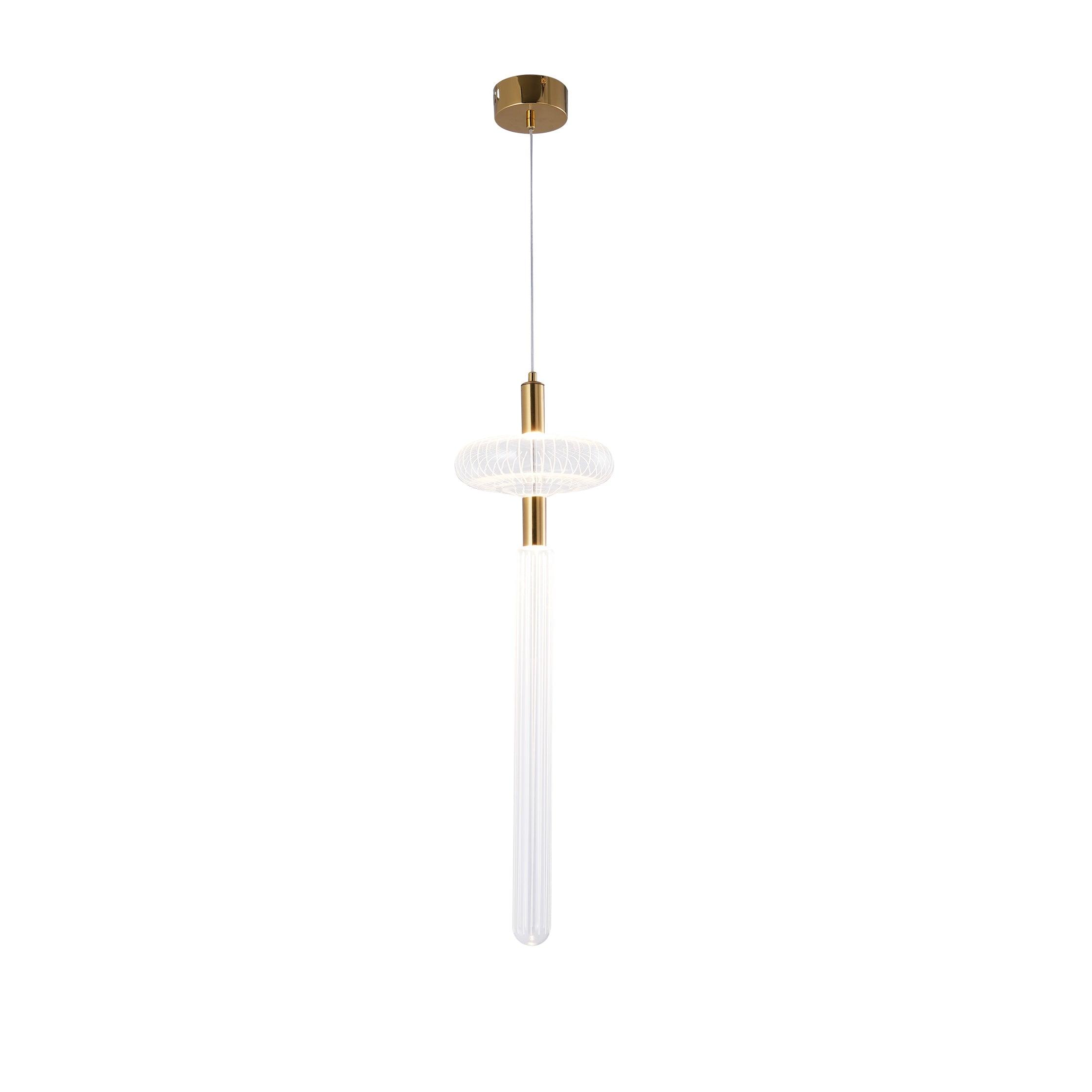 Tika Pendant Lamp Crystal Cylinder Cipher Contemporary