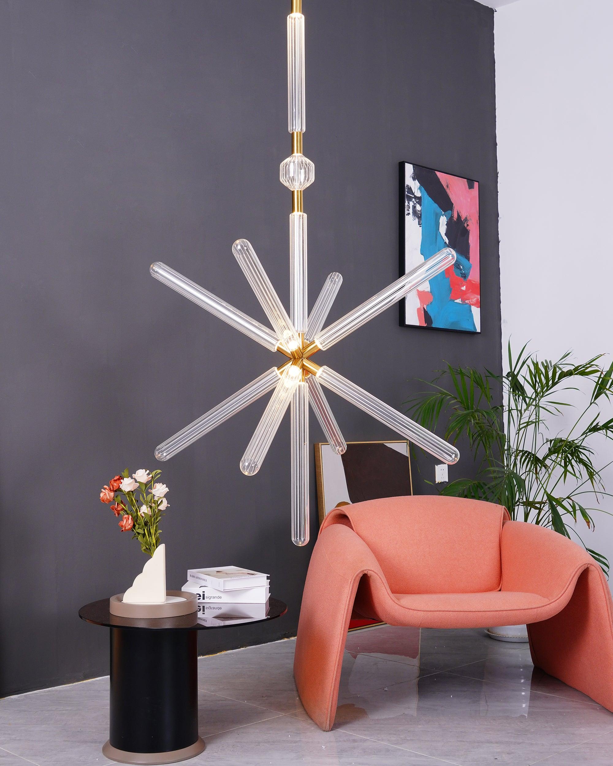 Tika Pendant Lamp Crystal Cylinder Cipher Contemporary