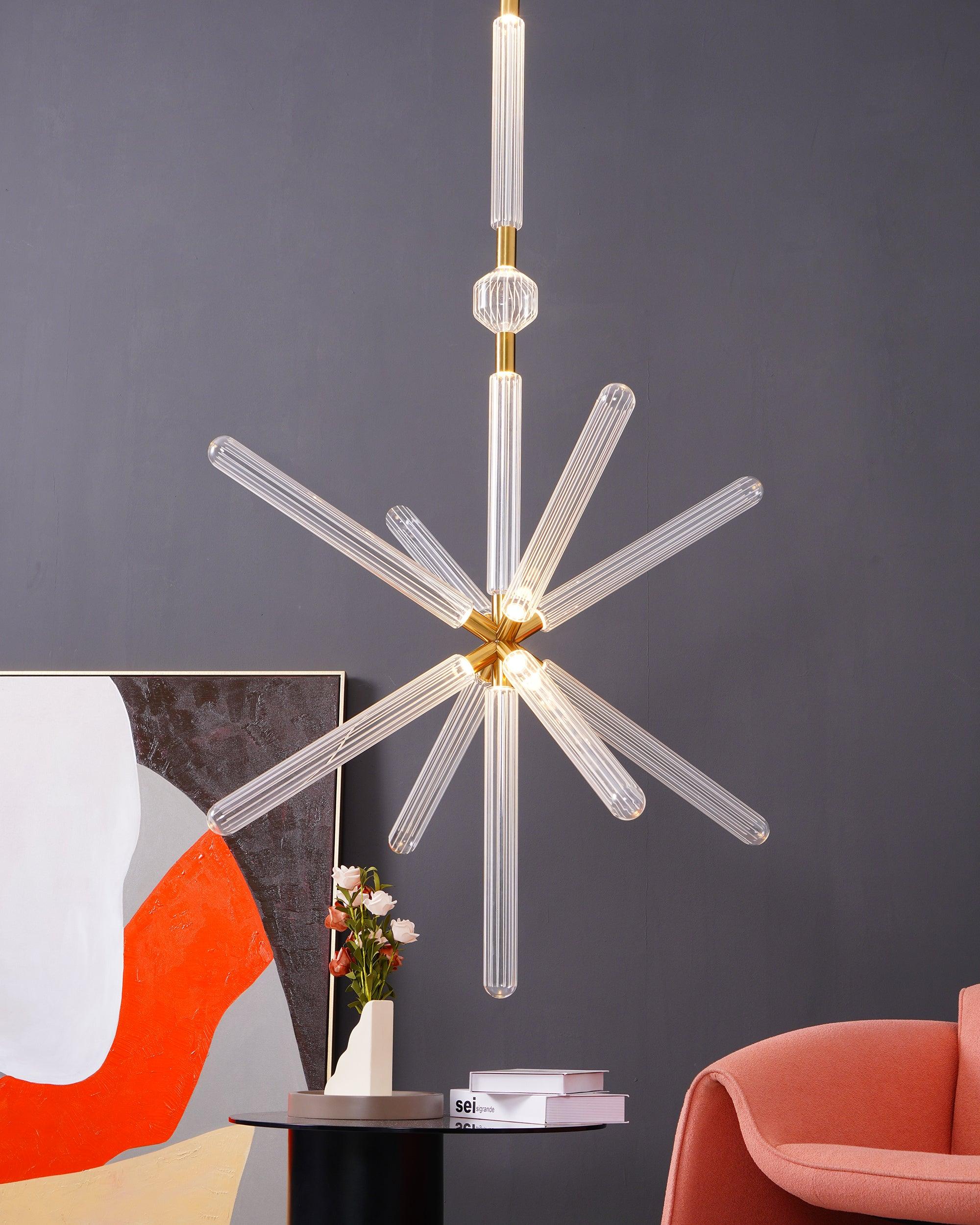 Tika Pendant Lamp Crystal Cylinder Cipher Contemporary