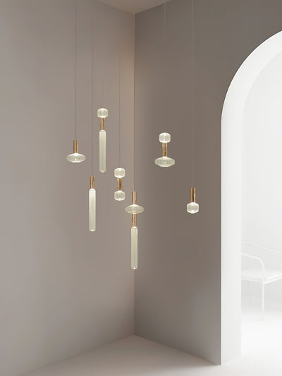 Tika Pendant Lamp Crystal Cylinder Cipher Contemporary
