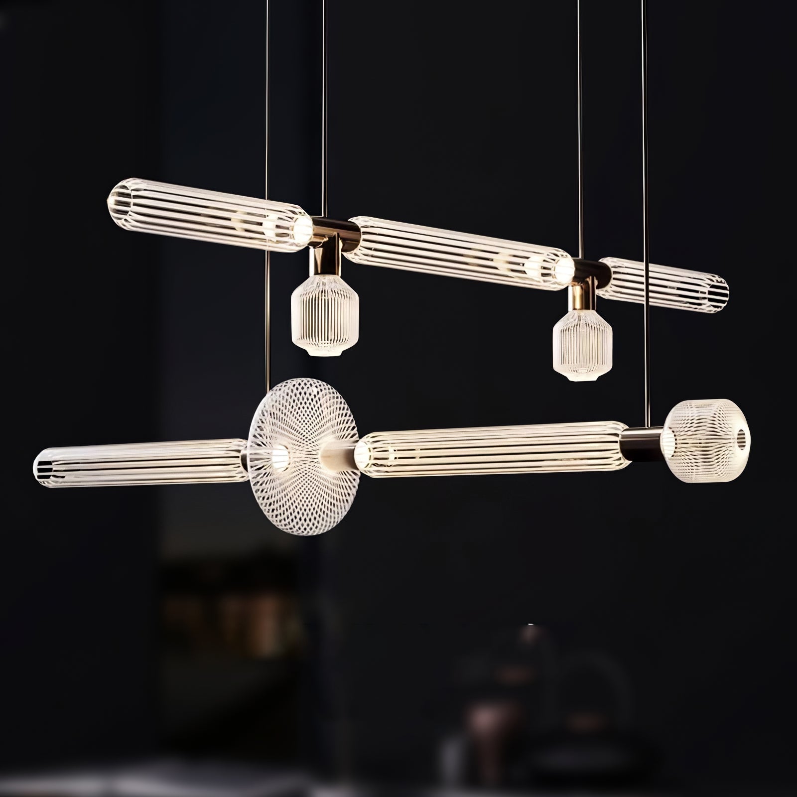 Tika Pendant Lamp Crystal Cylinder Cipher Contemporary
