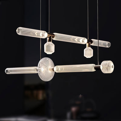 Tika Pendant Lamp Crystal Cylinder Cipher Contemporary