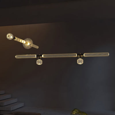 Tika Pendant Lamp Crystal Cylinder Cipher Contemporary