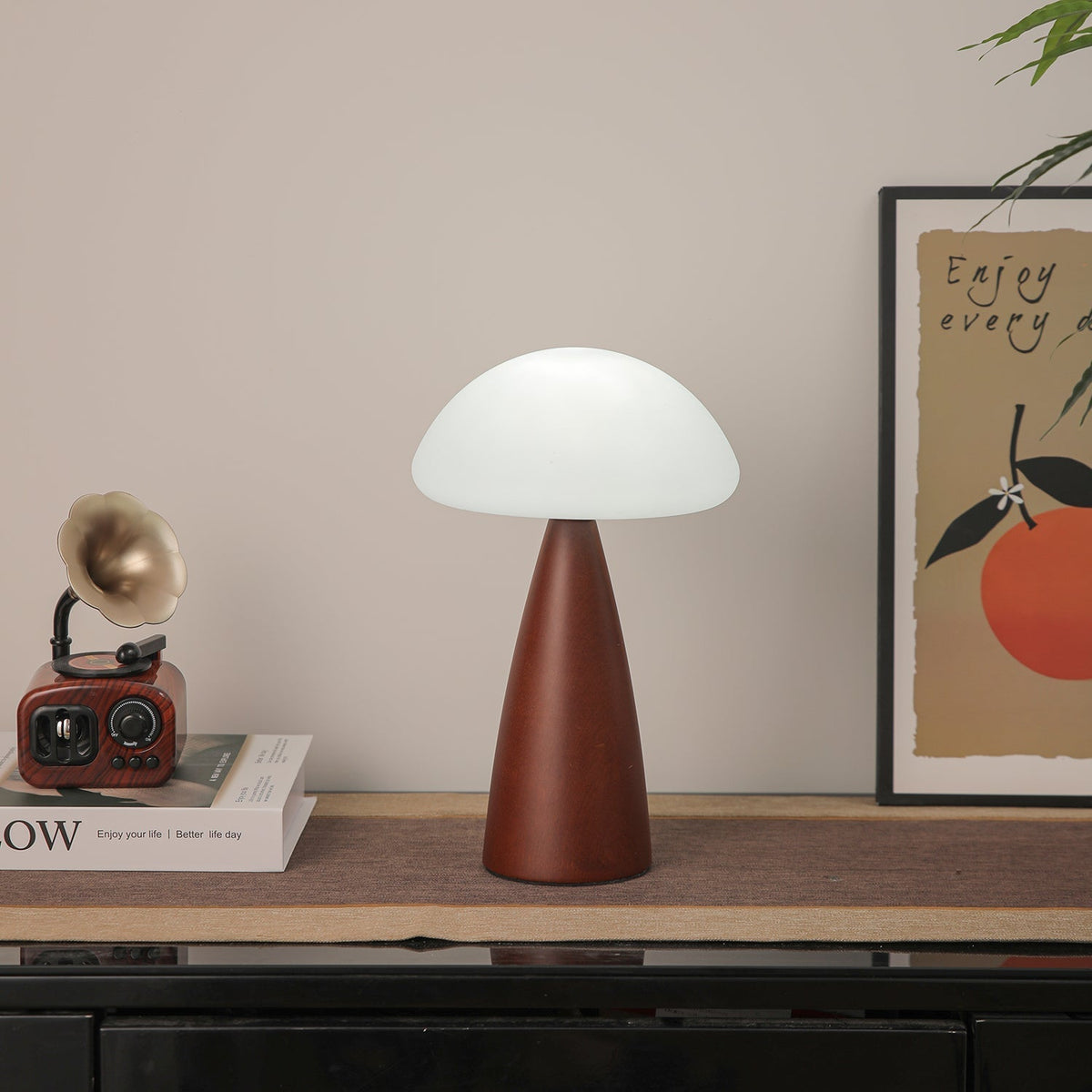 Ibisin Funge Wood Contemporary Table Lamp