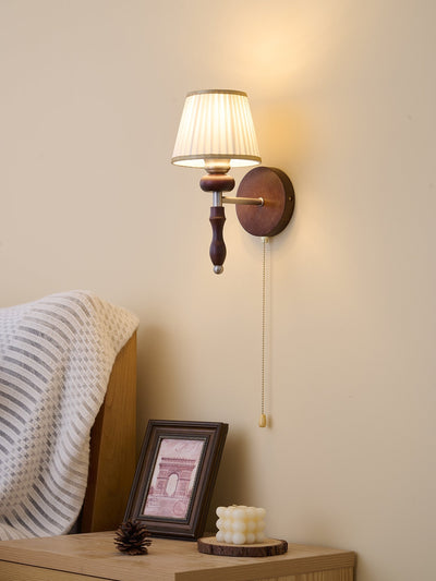 Eshae Premium Nordic Art Fabric Wood Wall Lamp