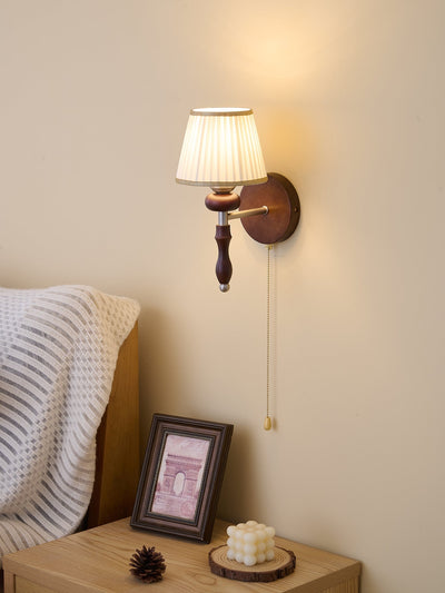 Eshae Premium Nordic Art Fabric Wood Wall Lamp