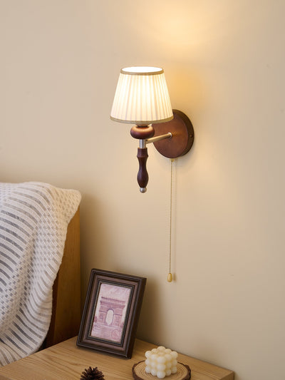 Eshae Premium Nordic Art Fabric Wood Wall Lamp