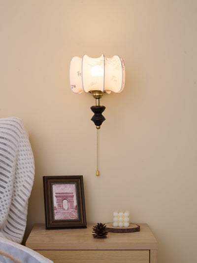 Eshae Premium Nordic Art Fabric Wood Wall Lamp