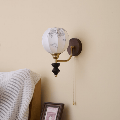 Eshae Premium Nordic Art Fabric Wood Wall Lamp