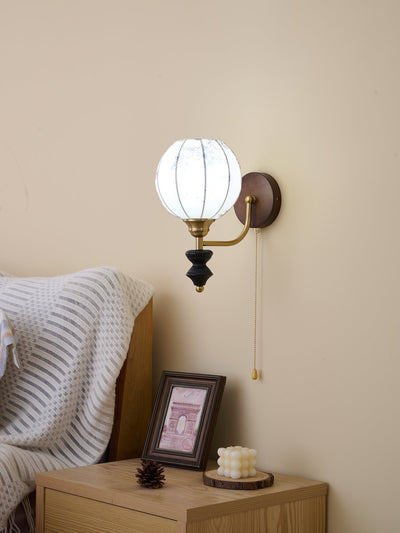 Eshae Premium Nordic Art Fabric Wood Wall Lamp