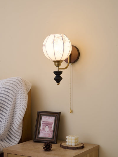 Eshae Premium Nordic Art Fabric Wood Wall Lamp