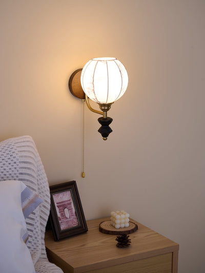 Eshae Premium Nordic Art Fabric Wood Wall Lamp
