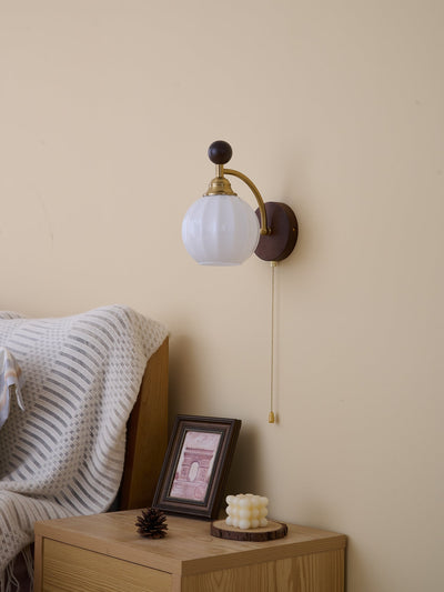 Eshae Premium Nordic Art Fabric Wood Wall Lamp