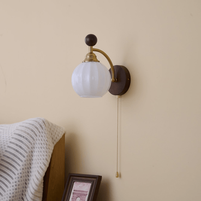 Eshae Premium Nordic Art Fabric Wood Wall Lamp