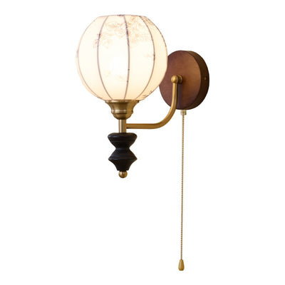 Eshae Premium Nordic Art Fabric Wood Wall Lamp