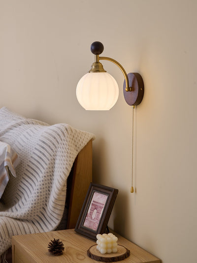 Eshae Premium Nordic Art Fabric Wood Wall Lamp