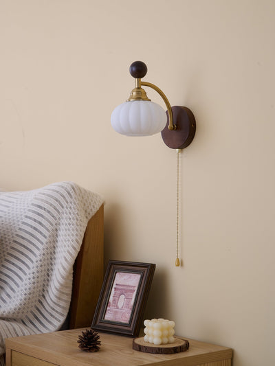 Eshae Premium Nordic Art Fabric Wood Wall Lamp