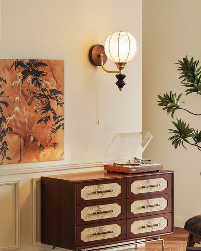 Eshae Premium Nordic Art Fabric Wood Wall Lamp
