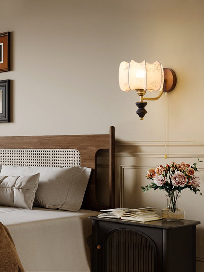 Eshae Premium Nordic Art Fabric Wood Wall Lamp