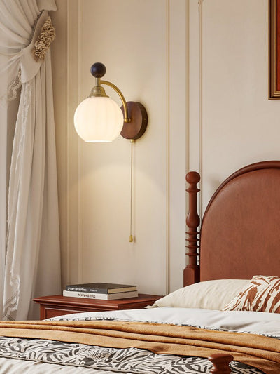 Eshae Premium Nordic Art Fabric Wood Wall Lamp
