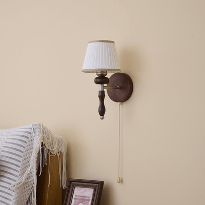 Eshae Premium Nordic Art Fabric Wood Wall Lamp