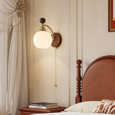 Eshae Premium Nordic Art Fabric Wood Wall Lamp