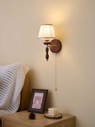 Eshae Premium Nordic Art Fabric Wood Wall Lamp