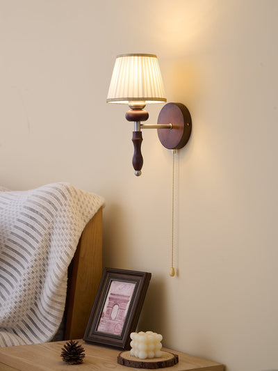 Eshae Premium Nordic Art Fabric Wood Wall Lamp
