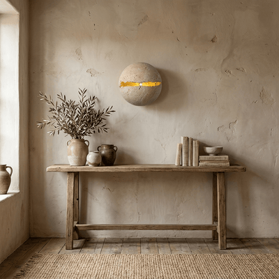 Caelora Travertine Globe Wall Sconce