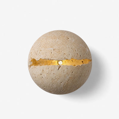 Caelora Travertine Globe Wall Sconce