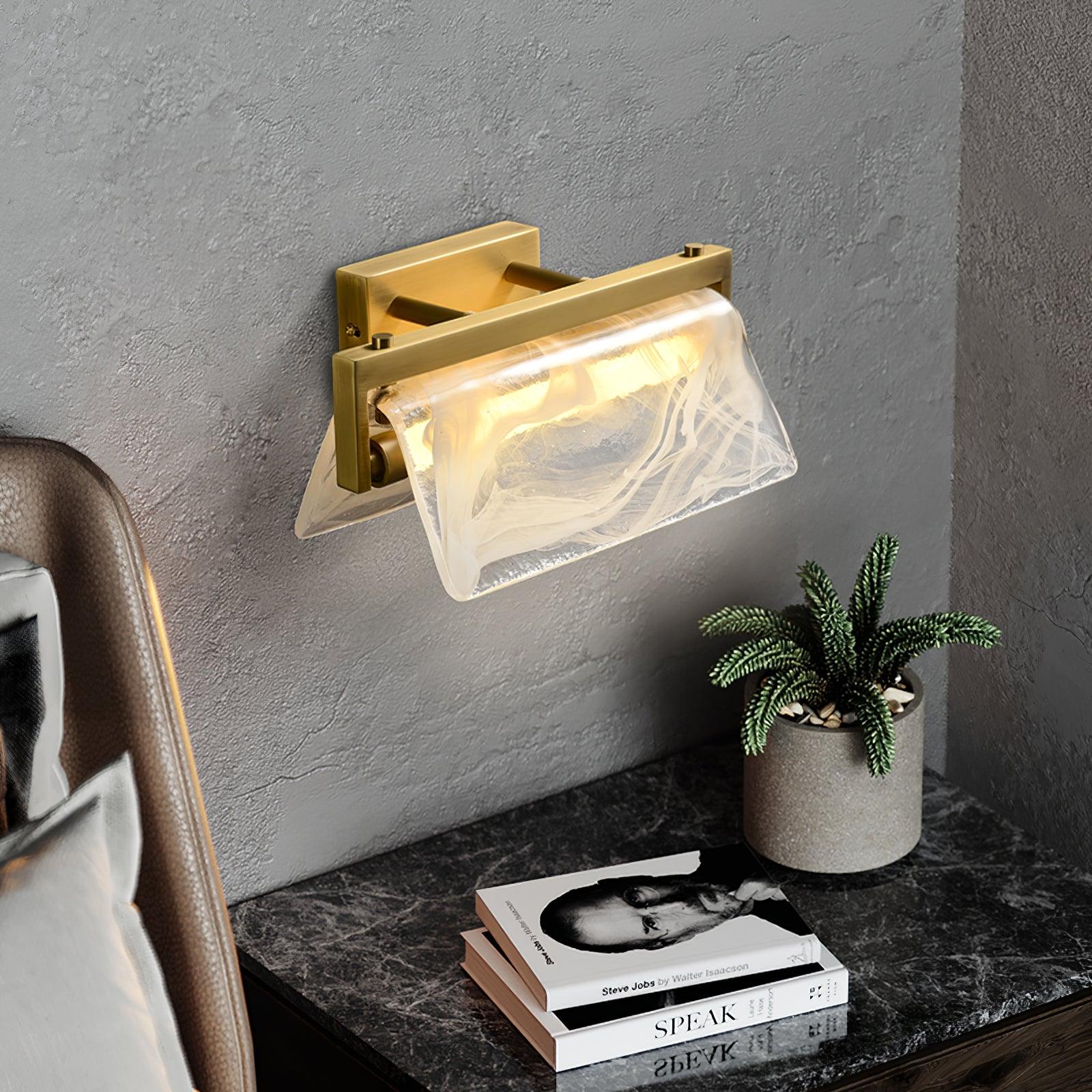 Dir Nordic Art Cloud Fog Brass Glass Wall Lamp