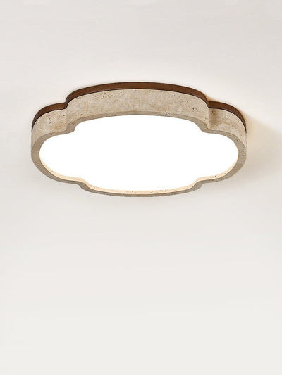 Vito Marshmallow Four-Petal Cloudform Yellow Travertine Ceiling Lamp
