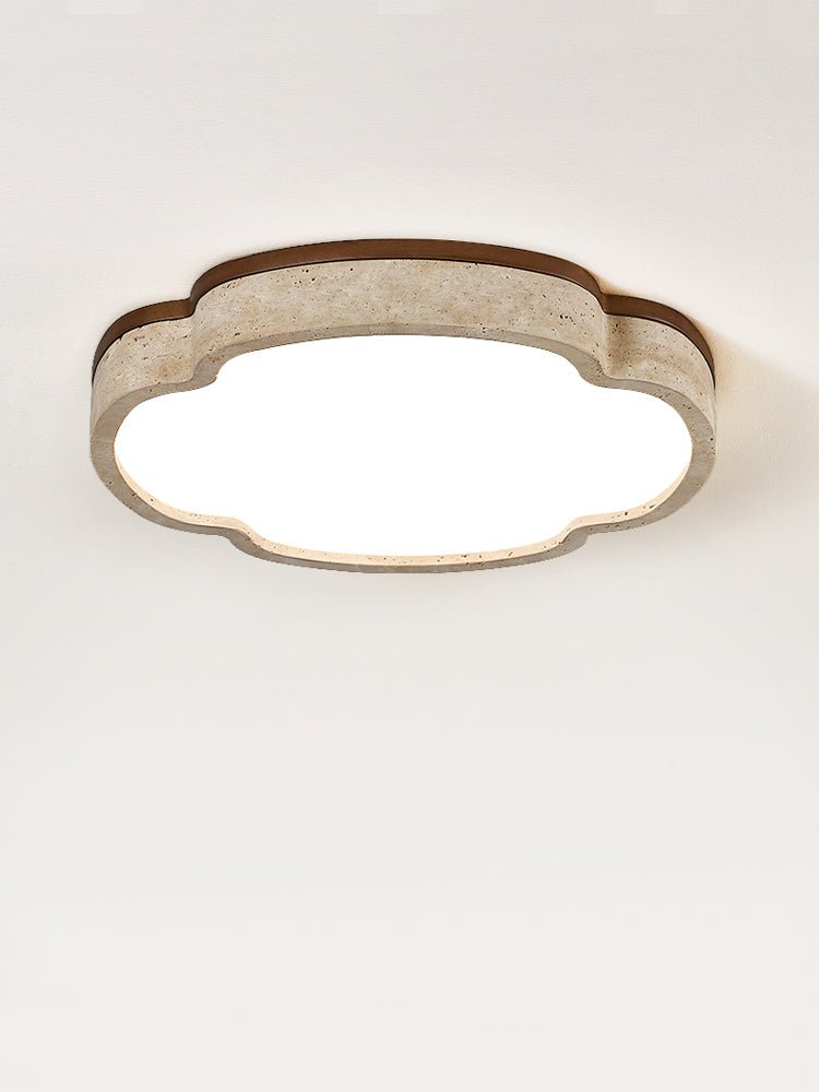 Vito Marshmallow Four-Petal Cloudform Yellow Travertine Ceiling Lamp