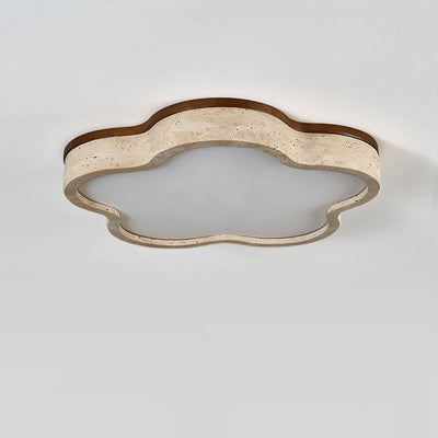Yuki Marshmallow Five-Petal Cloudline Yellow Travertine Ceiling Lamp