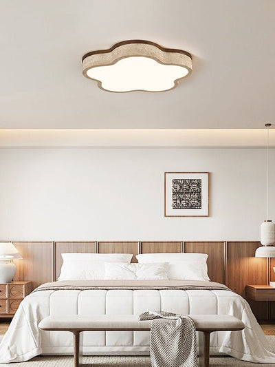 Yuki Marshmallow Five-Petal Cloudline Yellow Travertine Ceiling Lamp
