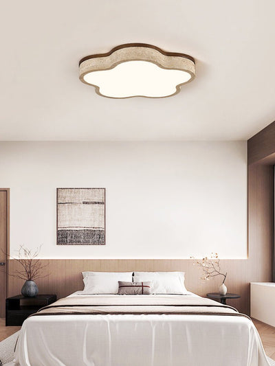 Yuki Marshmallow Five-Petal Cloudline Yellow Travertine Ceiling Lamp