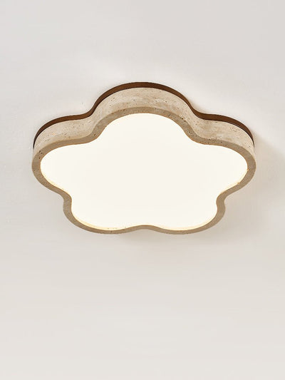 Yuki Marshmallow Five-Petal Cloudline Yellow Travertine Ceiling Lamp