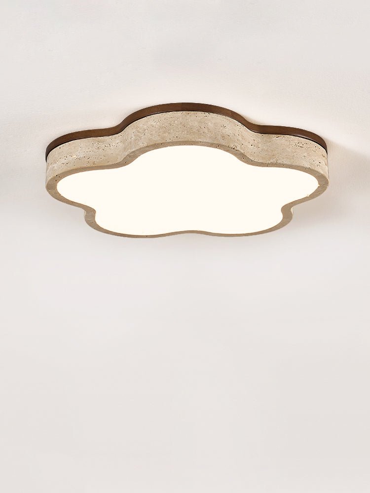 Yuki Marshmallow Five-Petal Cloudline Yellow Travertine Ceiling Lamp