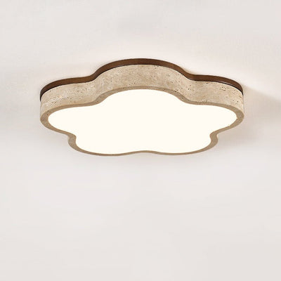 Yuki Marshmallow Five-Petal Cloudline Yellow Travertine Ceiling Lamp