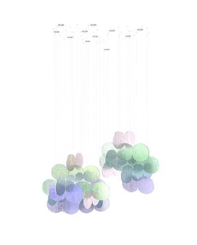 Nimbus Clouds Iridescent Disc Chandelier