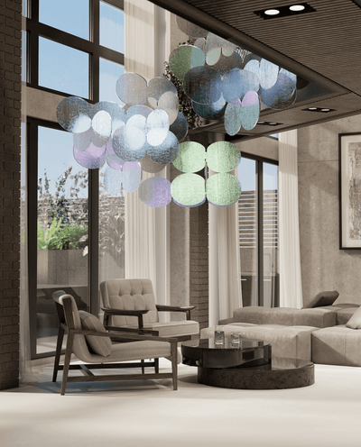 Nimbus Clouds Iridescent Disc Chandelier