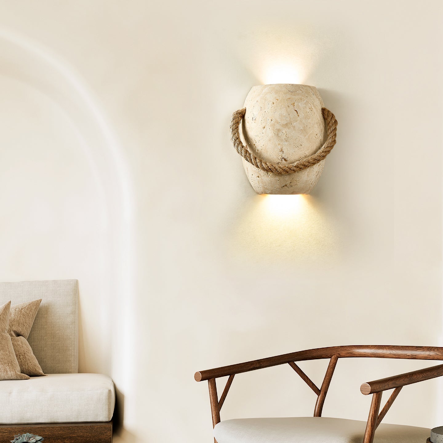 Coastal Rope Stone Wall Sconce