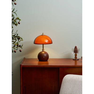 Hartwell Wood Grain Rechargeable Table Lamp