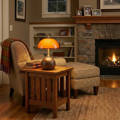 Hartwell Wood Grain Rechargeable Table Lamp