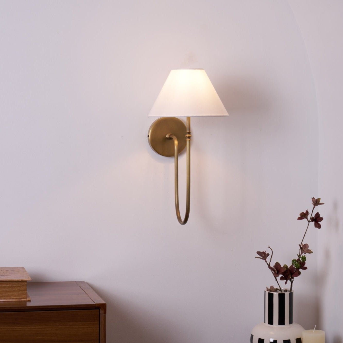 Devenq Vintage Industrial Fabric Wall Light