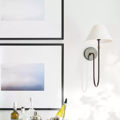 Devenq Vintage Industrial Fabric Wall Light