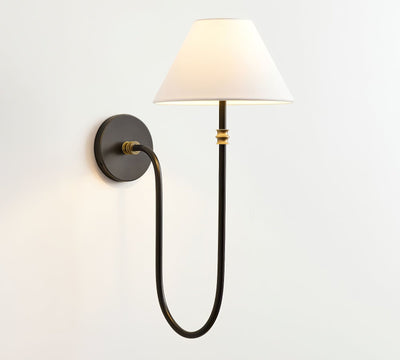 Devenq Vintage Industrial Fabric Wall Light