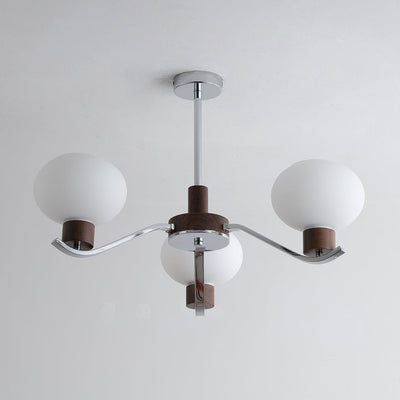 Elvinine Chandelier Chrome Walnut Elegant
